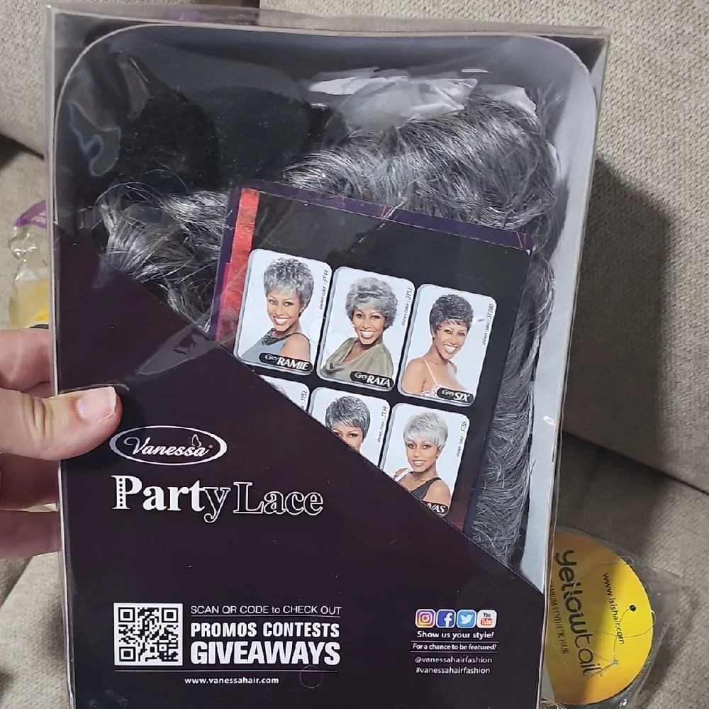 Party Lace Black Wig Set by Unknown Brand